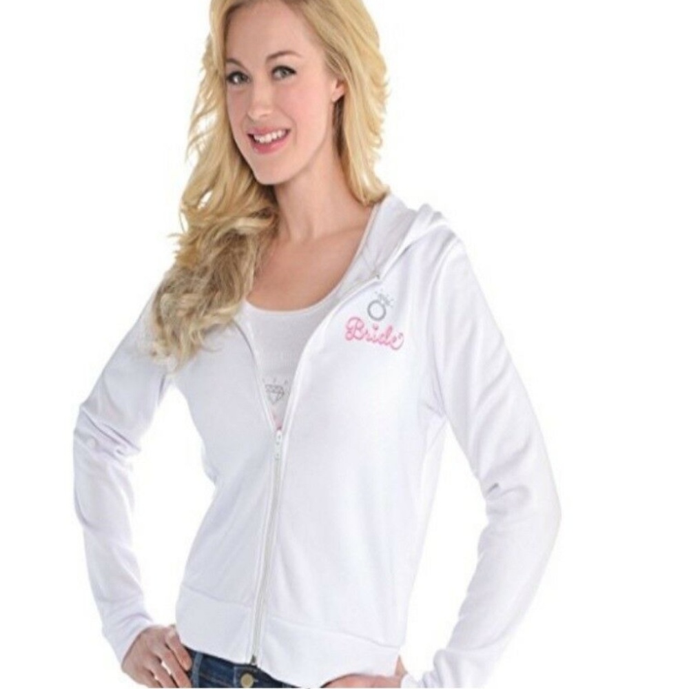 Sassy Bride to be White Novelty Zip-up Hoodie